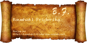 Baumhakl Friderika névjegykártya